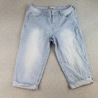 Jeans Levi Para Mujer Talla 14 Azul Lavado Capri Rayas RETRO Estilo Vintage Normcore Foto 1 de 4