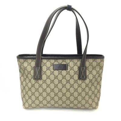 Bolso de Hombro Gucci 211138 GG Supreme PVC Cuero Beige/Marrón Usado en Japón Foto 1 de 4