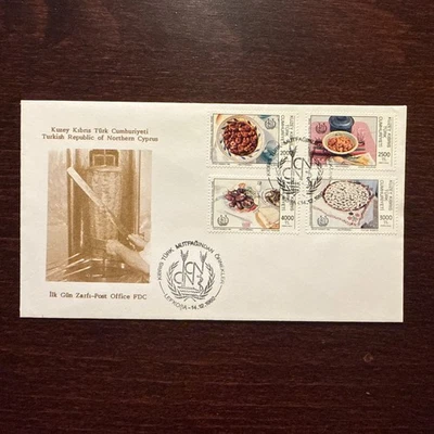 CHIPRE TURCO FDC CUBIERTA AÑO 1992 ALIMENTOS SALUDABLES SALUD MEDICAMENTOS SELLOS Foto 1 de 2