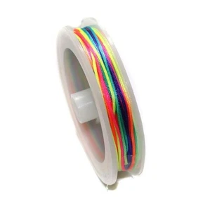 10 Mtrs, 1mm Multicolored Satin Thread Spool - Picture 1 of 7