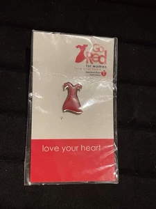 New Go Red For Women Enamel American Heart Association Red Dress Pin Back Macy’s - Picture 1 of 3