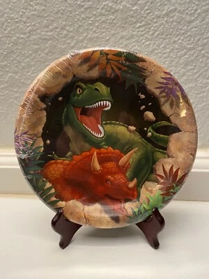 Dino Blast Dinosaur Birthday Party Dessert Plates 7" Party Supplies 8 ct. - Image 1 of 2