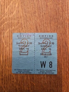 Cliff Richard 1962 Sunderland Concert Double Ticket Stubs - Foto 1 di 3