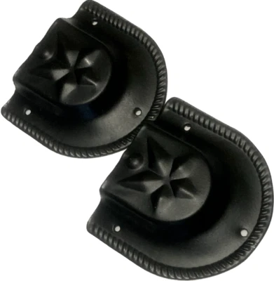 Trunk Handle Loop Star Design For Camel Back Steamer Black Finish Steel Pair - Image 1 of 4