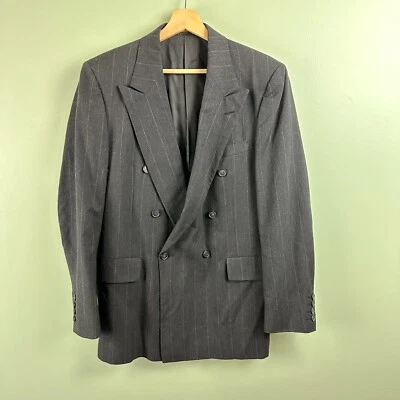 Blazer de Colección Strathmore Anderson-Little Doble Pecho 42L Gris Rayas Abrigo de Lana Foto 1 de 4