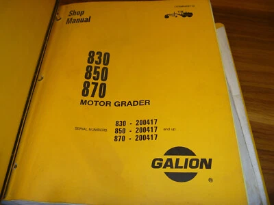 Galion 830 850 870 Motor Graders Shop Service Repair Manual 200417- CEBMG8112 - Image 1 of 2
