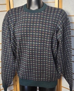 Bobby Jones Italian Wool Sweater Mens Size XL Plaid '90 Vtg - Picture 1 of 6