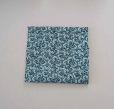 33” Cranston VIP Fabric Joan Messmore Waves Swirls Teal Green 3/4 Yard 105 - Image 1 of 4