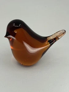 VINTAGE WEDGWOOD Bernstein Glas Vogel Briefbeschwerer Ornament - Bild 1 von 9