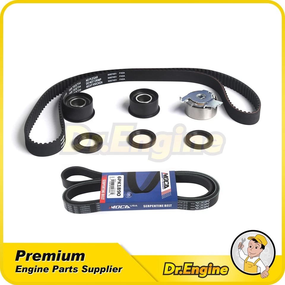 Timing Belt Kit Serpentine Belt Fit 99-08 Daewoo Nubira Suzuki Forenza 2.0L — 第 1/4 张图片