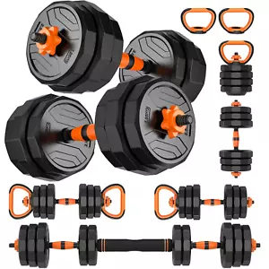 4-in-1 Adjustable Dumbbells Set, Barbell, Kettlebells, Push Up Stand, Home Gym - Picture 1 of 12