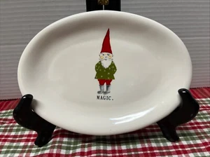 RAE DUNN 8” OVAL Gnome Elf Magic #187 SERVER Plate Platter Christmas - Picture 1 of 3