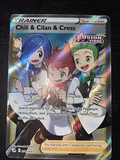 Chili & Cilan & Cress - 258/264 - Pokemon Fusion Strike Sword Shield Full Art NM
