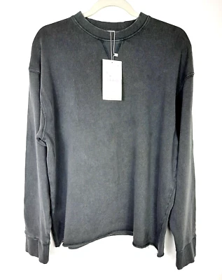 Zara Womens Small Black Oversized Sweatshirt Raw Hem Grunge Goth NWT - Image 1 of 4