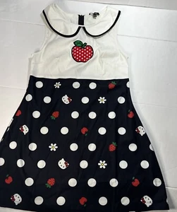 Hello Kitty Polka Dot Dress Womens Large Smak Parlour Apple Knee Length Dress - Picture 1 of 8