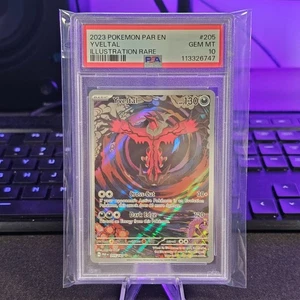 Pokémon Par en Paradox Rift Ilustración 2023 raro #205 Yveltal PSA 10 - Imagen 1 de 4