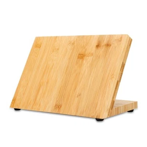 Magnetic Bamboo Knife Board Brown Wooden Knife Block with Magnet - Picture 1 of 7