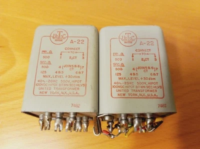 Pair  UTC A-22 Audio Input Transformer A22 - Image 1 of 4
