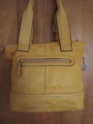 Bolso de Hombro Bolso de Mano FRANCO SARTO Cuero Suave Amarillo Doble Asa ~ ¡BONITO! Foto 1 de 4