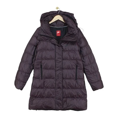 Nike Down Parka Coat Womens Size M Purple Puffer Full Zip Hooded - Image 1 of 4