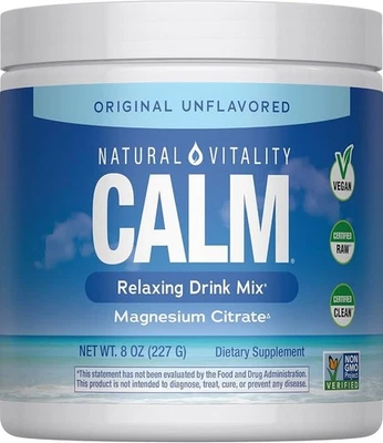 Mezcla de bebidas de magnesio calma NATURAL VITALITY, 8 OZ - Original sin sabor - Foto 1 de 4