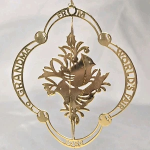 Goldfarbener Metall drehender Weihnachtsschmuck 1982 Weltausstellung Knoxville TN - Bild 1 von 7