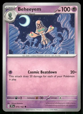 Beheeyem 074/162 Uncommon Normal NM Pokemon SV05: Temporal Forces - Image 1 of 2