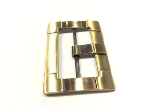VERTIKALE RECHTECKSCHNALLE 7,5 CM MESSING GOLD BRÜNIERT - Bild 1 von 2