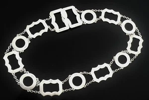 Sterling Silver Belt & Buckle, Lawrence Emanuel, Birmingham Antique 1908 - Picture 1 of 12