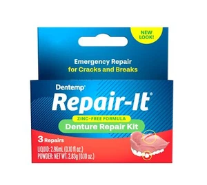 Kit de reparación - Kit de reparación de dentaduras de fórmula avanzada Repair-It - Kit de reparación de dentaduras postizas - Imagen 1 de 6