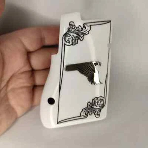 NEW Desert Eagle Grip skulls Magnum Research 357.44.50AE Acrylic Gold Metal Logo - Picture 1 of 6
