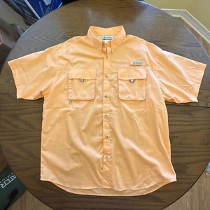 Columbia PFG Shirt Men’s Large Peach Upcycled - Picture 1 of 8