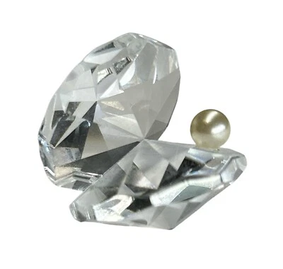 Vintage SWAROVSKI 1” Clam Oyster w/ Pearl Figurine - Image 1 of 4