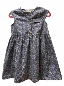 Ollie's Place Mädchen blau Jeanskleid Größe 4 Kinder Blumendruck Knopfleiste - Bild 1 von 17