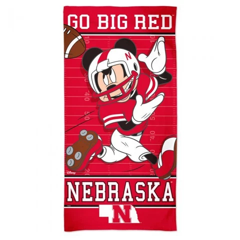 Nebraska Cornhuskers "Mickey" NCAA 30 x 60 Fiber Beach Towel Cover