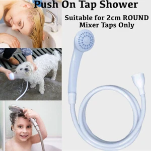 Push On Shower Hose And Head For Single Mixer Tap Bath Tap Kitchen Tap Spray - Picture 1 of 20