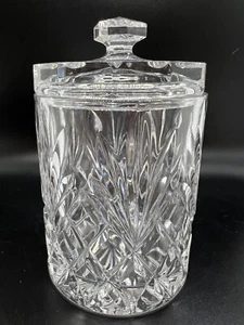 Block Czech 24% Lead Crystal Biscuit Barrel Jar With Lid - Picture 1 of 5