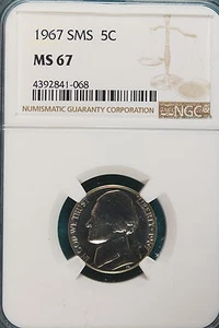 1967 P NGC SMS MS67 Jefferson Nickel!! #A6004 - Picture 1 of 2