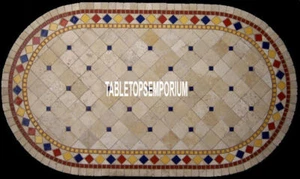 4'x2' White Marble Center Dining Table Top Inlay Christmas Garden Home Decorate - Picture 1 of 4