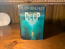 1976 1st Edition Peter Benchley “The Deep” Ocean Sharks Jaws Dust Jacket Gift NR