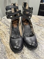 Freebird by Steven Randi Heel Strap Shoes Boots Womens 8 Charcoal