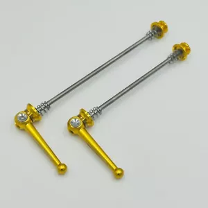 New! 56g Lite Road/MTB Bike Ti Titanium Quick Release Skewers GOLD USA STK 💛💛 - Picture 1 of 6