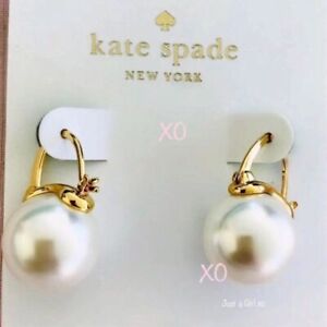Kate Spade Classic Shine on Gold Pearl Drop Earrings in GOLD (NEW)