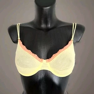 Cosabella exklusiver Bügel BH  in Zitrone Gr. 75 C Mesh mit Spitze *Luxus Neu - Bild 1 von 4