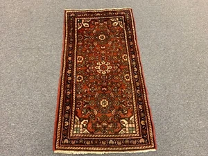 HAMADAN SMALL SCATTER HAND KNOTTED WOOL AREA RUG 2.2 X 4.0 - Picture 1 of 11