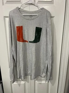 Camiseta de Colección Top of the World Miami Hurricanes Manga Larga Para Hombre 2XL Gris - Imagen 1 de 4