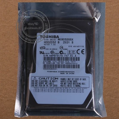For TOSHIBA MK8032GSX 80 GB 2.5" 5400 RPM 8 MB Laptop SATA Hard Disk Drive HDD - Bild 1 von 2