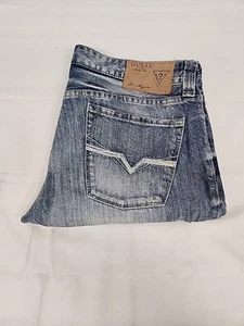 Guess Desmond Relaxed Straight Leg Men's Blue Jeans - Size 34 x 35 Vintage Y2K - Picture 1 of 11