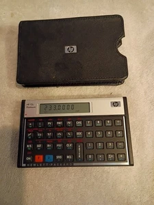 HP 12C Platinum - Financial Calculator - Silver, Carbonite W/Leather Case - Picture 1 of 2