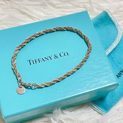 TIFFANY & Co. Twisted Rope Chain Bracelet 925 750 w/Box Used - image 1 of 4